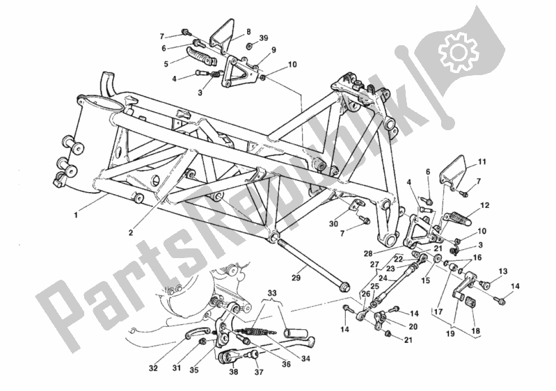 All parts for the Frame of the Ducati Superbike 996 SPS II 1999